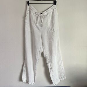 French White Linen Pants